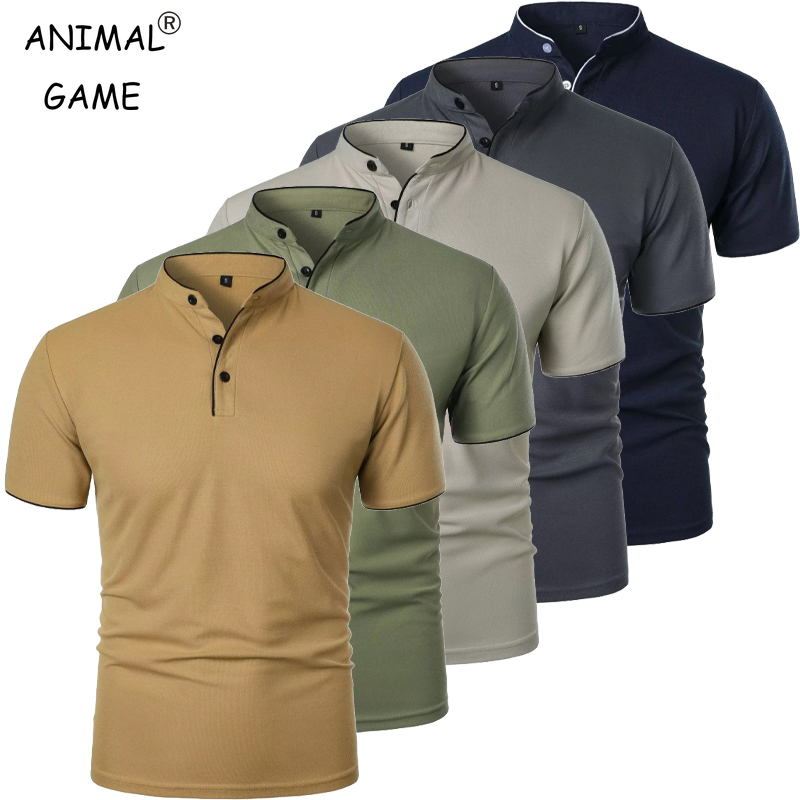 새로운 남성 반팔 칼라 폴로 셔츠 여름 솔리드 컬러 캐 - Polo Shirt Pique 리뷰 및 가격