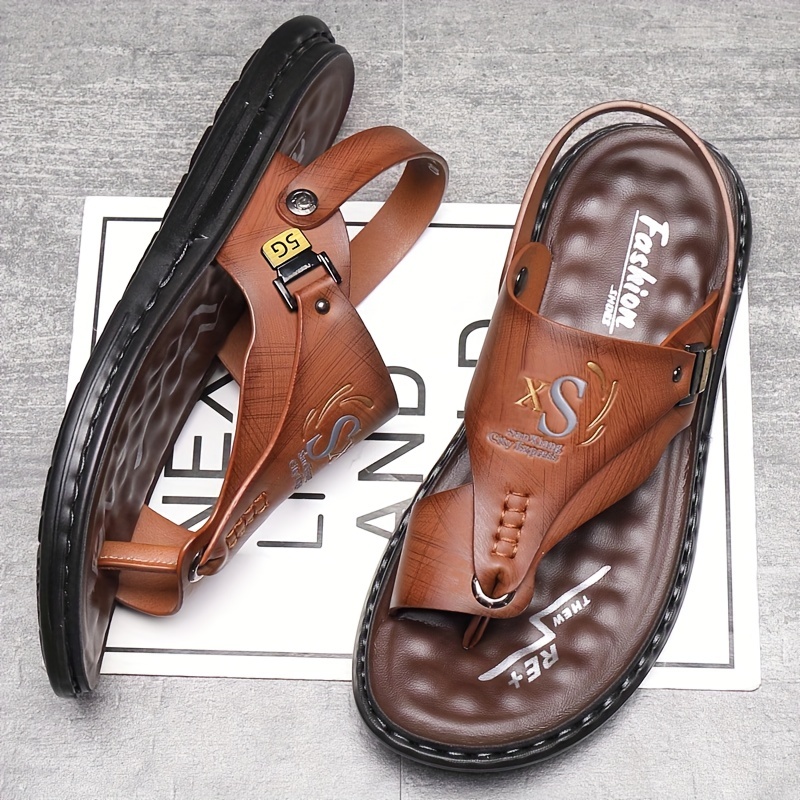 남성용 가죽 플립플랍 샌들 새로운 여름 캐주얼 비치 슈 - Flip Flop Leather Men 리뷰 및 가격