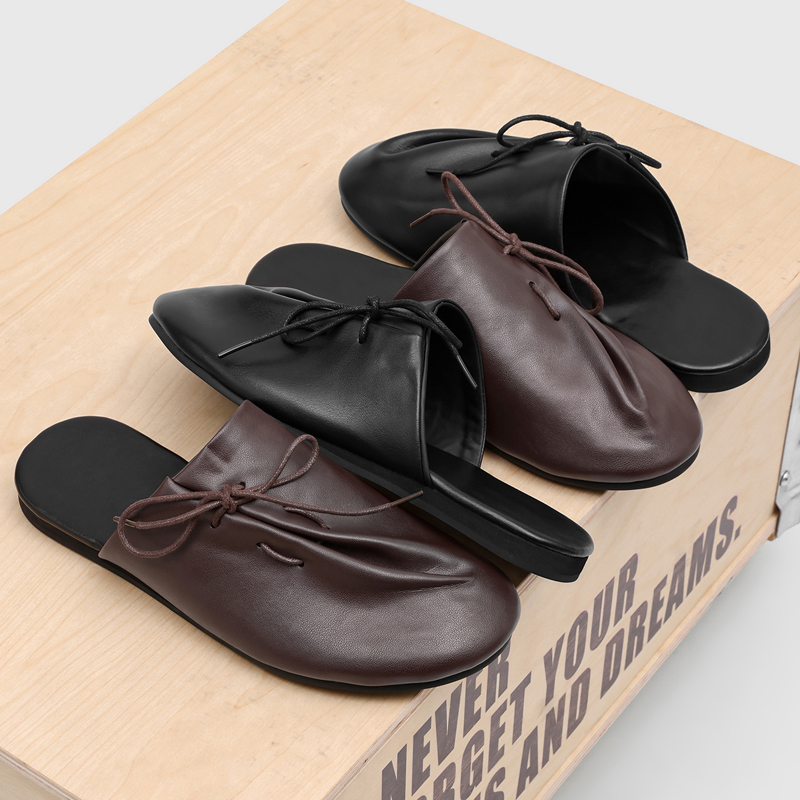 새롭고 세련된 편안한 남성용 하프 슬리퍼 사선 스트랩  - Flip Flop Leather Men 리뷰 및 가격