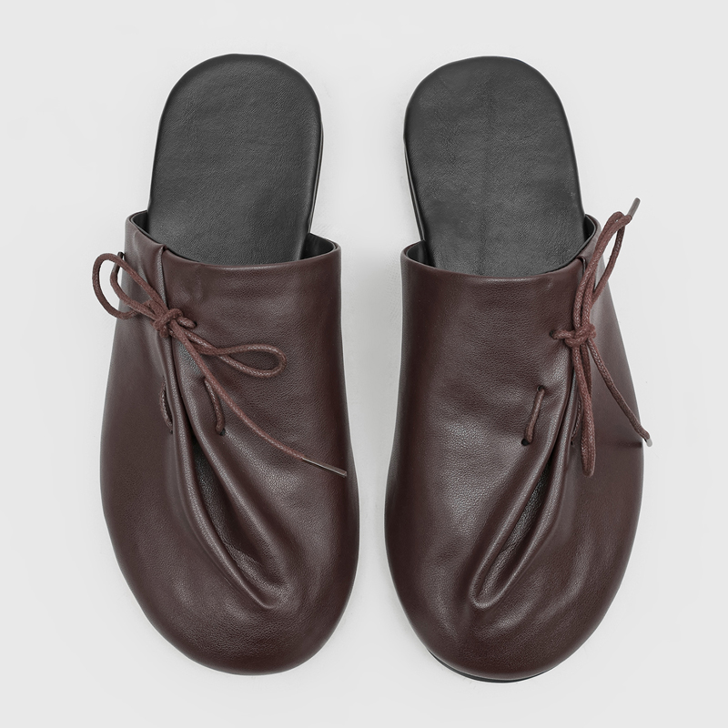 새롭고 세련된 편안한 남성용 하프 슬리퍼 사선 스트랩  - Flip Flop Leather Men 리뷰 및 가격