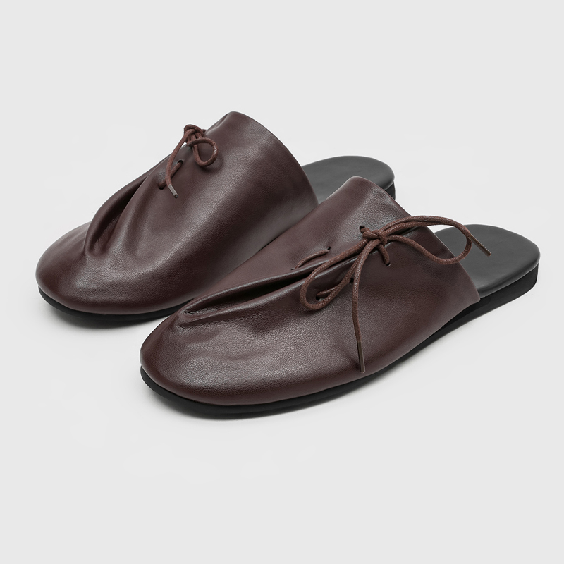 새롭고 세련된 편안한 남성용 하프 슬리퍼 사선 스트랩  - Flip Flop Leather Men 리뷰 및 가격