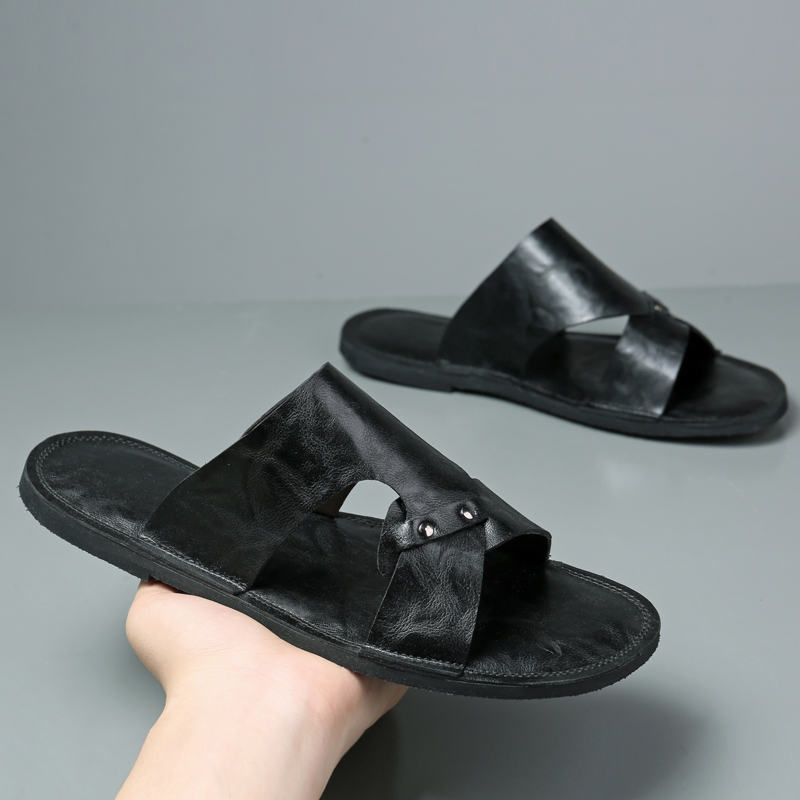 수제 가죽 슬리퍼 남성용 비치 여름 워킹 슈즈 슬립온  - Flip Flop Leather Men 리뷰 및 가격